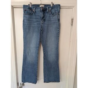 Madewell Kick Out Full Length Flare Jeans Blue Medium Wash Size 31 flaw* stretch